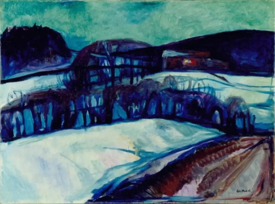 Gece kar manzarası - Edvard Munch