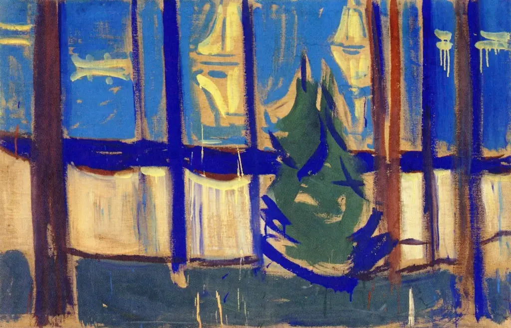 Paysage de plage avec arbres et bateaux - Edvard Munch image 1 tableau peint à l’huile sur toile