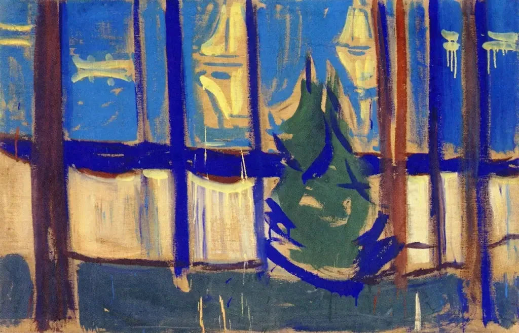 Paysage de plage avec arbres et bateaux - Edvard Munch image 1 tableau peint à l’huile sur toile
