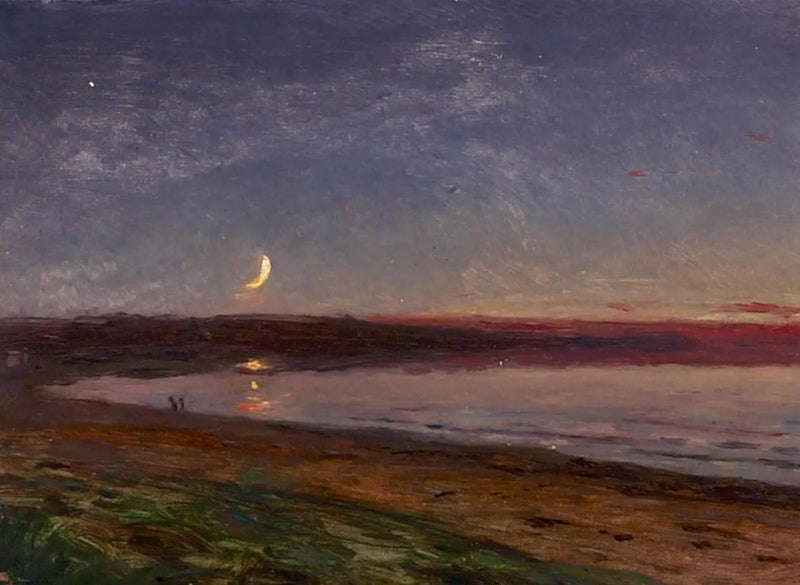 Akşam Plaj Manzarası ve İki Figür - Peder Severin Krøyer