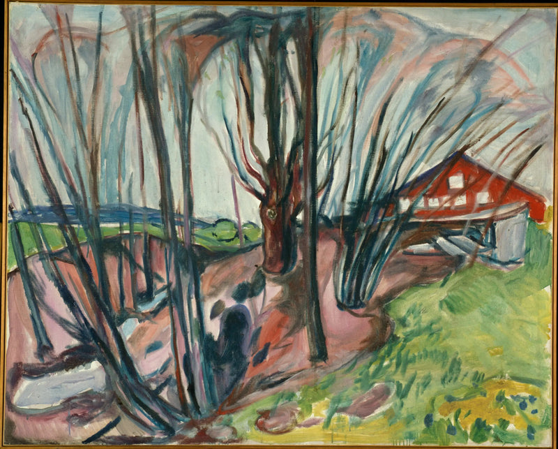 Kırmızı evde bahar manzarası - Edvard Munch