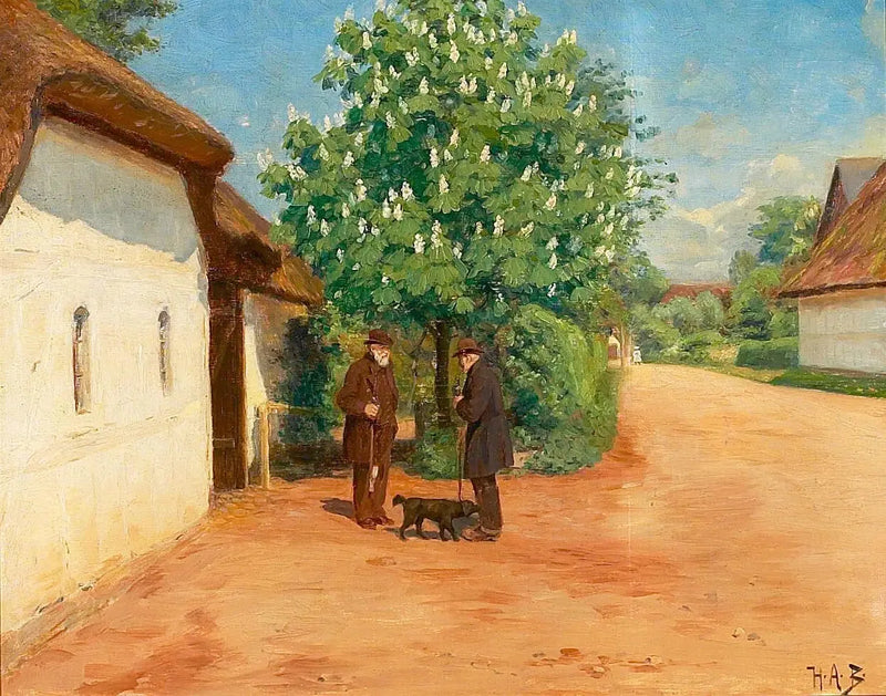 İki Beyefendili Bahar Manzarası - H. A. Brendekilde