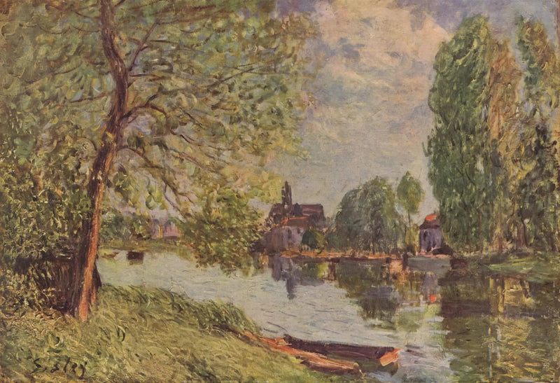 Moret-sur-Loing'da Nehir Manzarası - Alfred Sisley