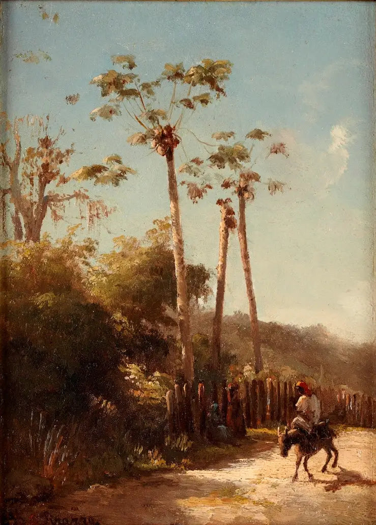 Antiller Manzarası, Bir Yolda Süvari ve Eşek - Camille Pissarro