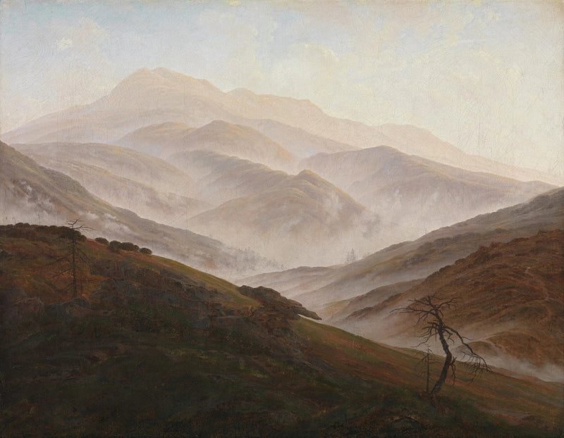 Dev Dağları Manzarası ve Yükselen Sis - Caspar David Friedrich
