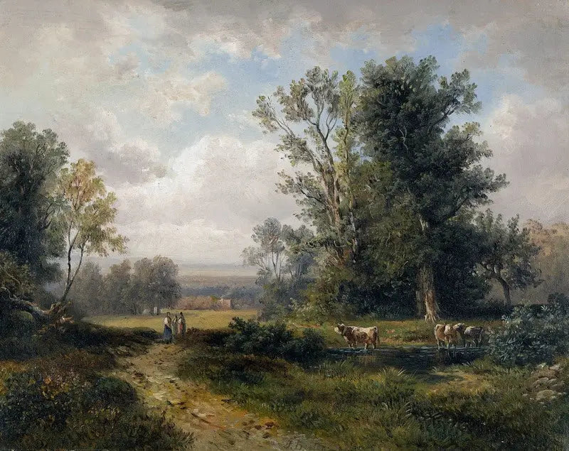 Yaz Manzarası, Çiftçi Kadınlar ve İnekler - Jules Breton