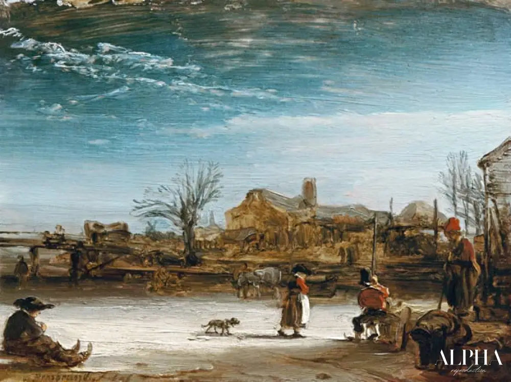 Paysage d'hiver - Rembrandt van Rijn - Reproductions de tableaux et peintures haut de gamme