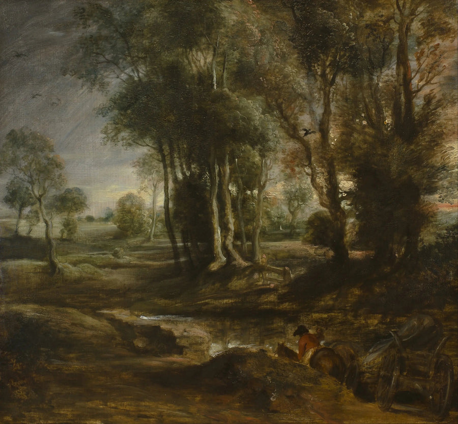 Akşam Manzarası ve Odun Arabası - Peter Paul Rubens