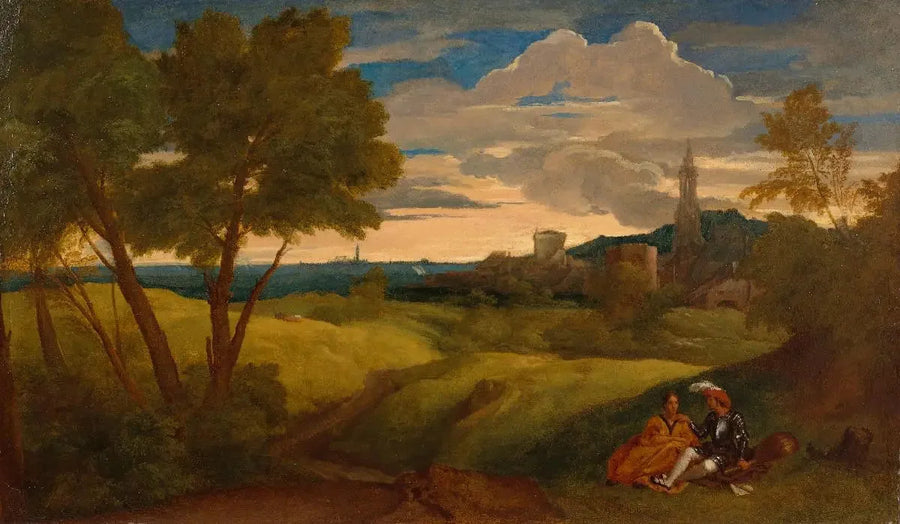 Akşam Manzarası ve Bir Çift - Titian