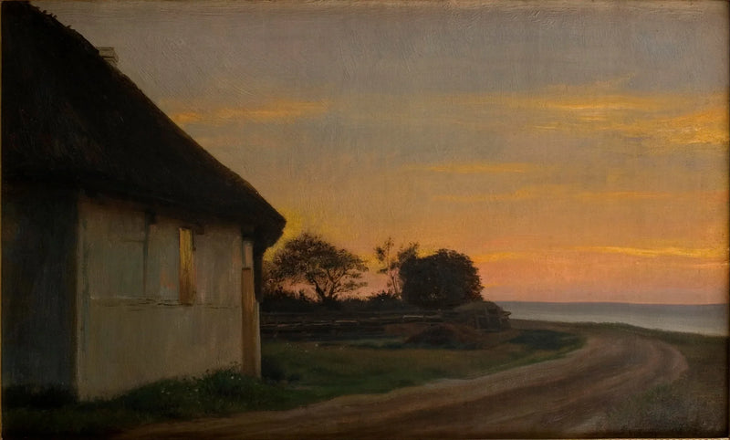 Akşam Manzarası, Bir Ev ve Deniz Kenarındaki Bahçe. Ellekilde - Carl Heinrich Bloch