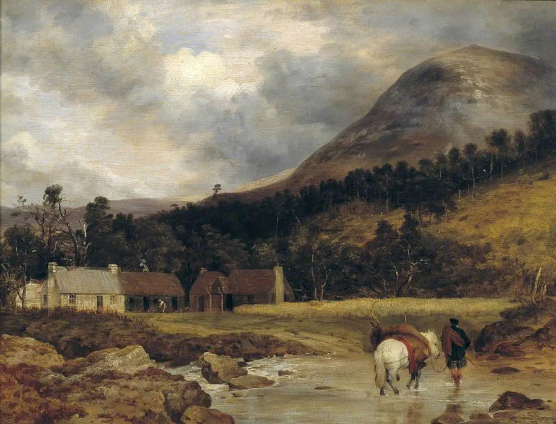 İskoçya Manzarası: Bir Geyik Gelişi (Sir E. Landseer'in karakterleri ve hayvanları) - Edwin Henry Landseer