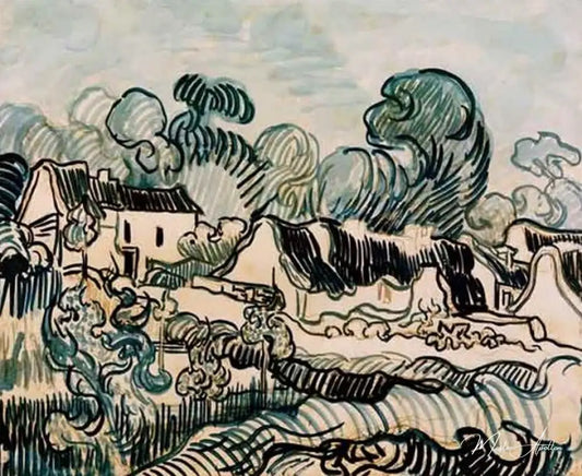 Paysage et chalets - Van Gogh - Reproductions de tableaux et peintures haut de gamme