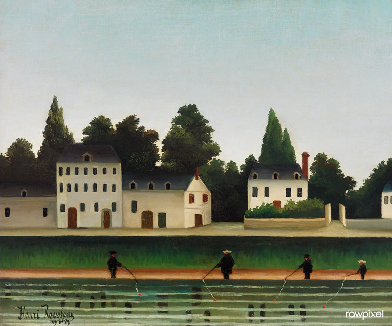 Manzara ve Dört Balıkçı - Henri Rousseau