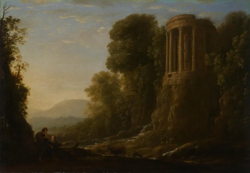 Tivoli'deki Tiburtine Tapınağı ile Nehir Manzarası - Claude Lorrain