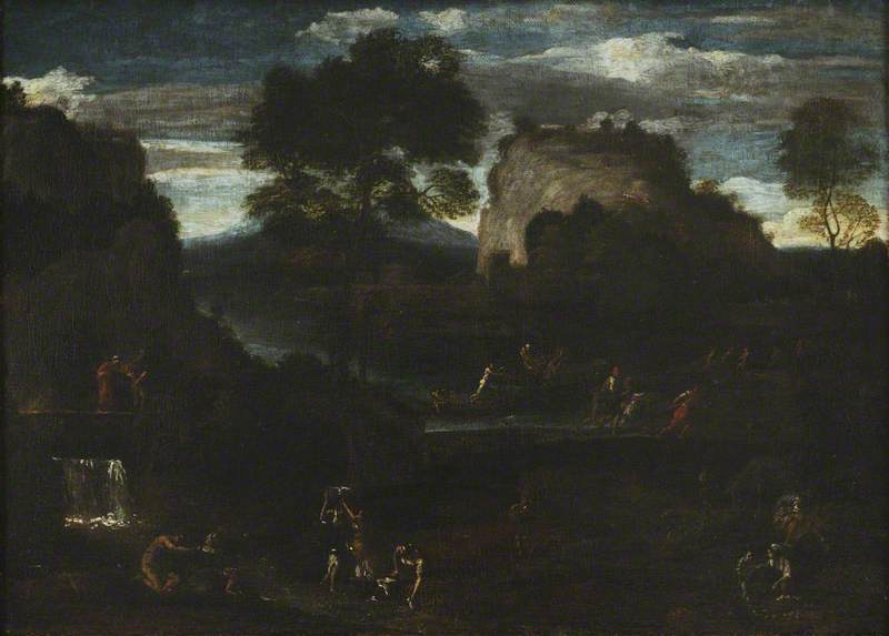 Domenichino ile Nehir Manzarası ve Balıkçılar ile Çamaşırcılar