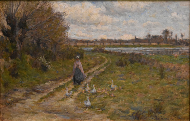 Manzara, kaz bakıcısı - Henri Le Sidaner