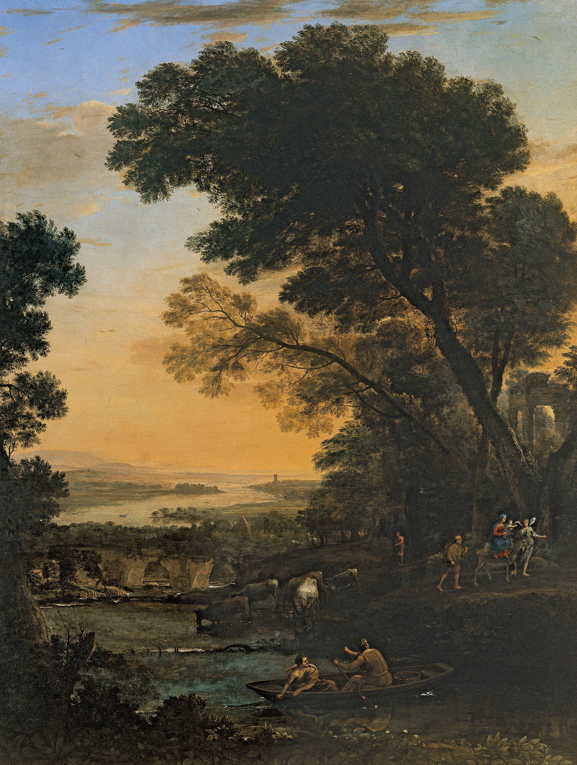 Paysage idyllique avec la fuite en Égypte - Claude Lorrain