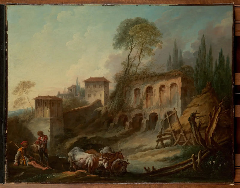 Hayali Manzara ve Campo Vaccino'dan Palatin Dağı - François Boucher