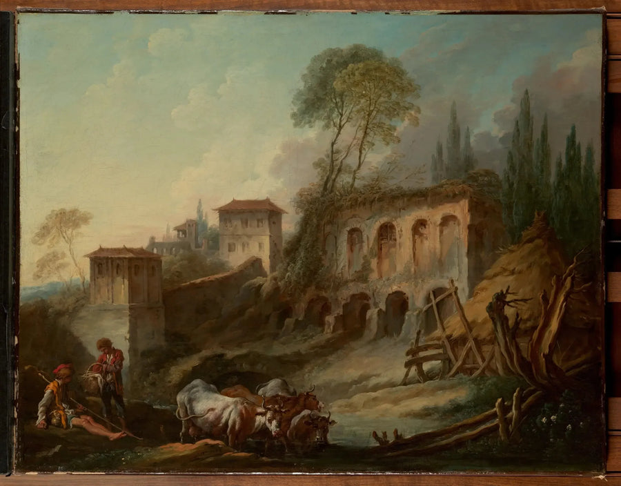 Hayali Manzara ve Campo Vaccino'dan Palatin Dağı - François Boucher