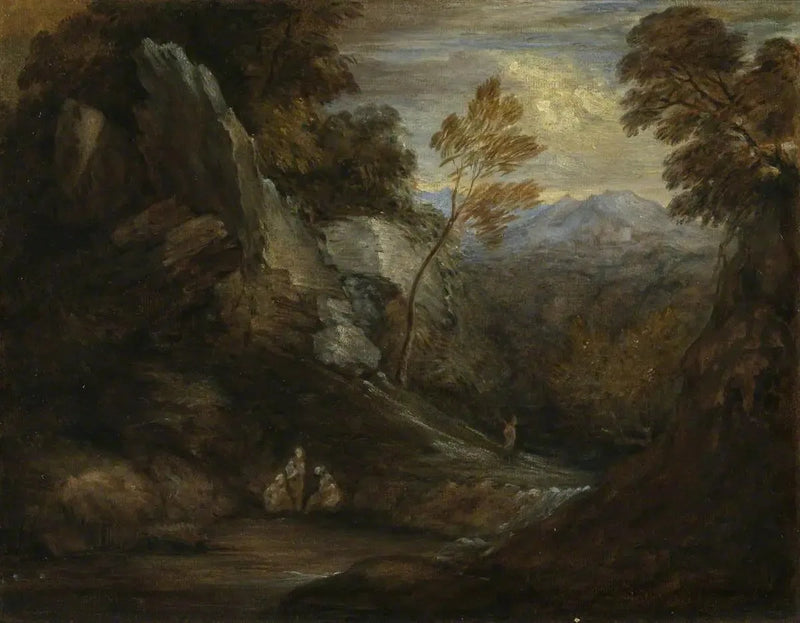 Hayali Manzara (19. yüzyıl İngiliz öğrencisi tarafından yeniden işlenmiş) - Thomas Gainsborough