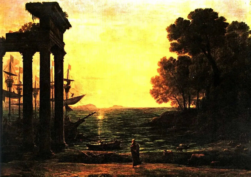 Ezekiel'in Tyr kalıntıları üzerinde ağlayan deniz manzarası - Claude Lorrain