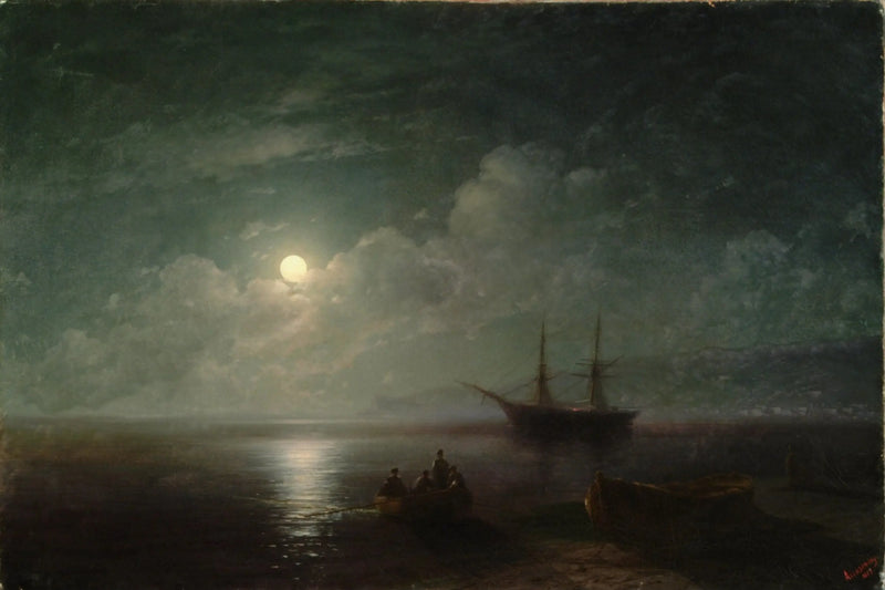 Deniz Manzarası ve Dolunay - Ivan Aïvazovski