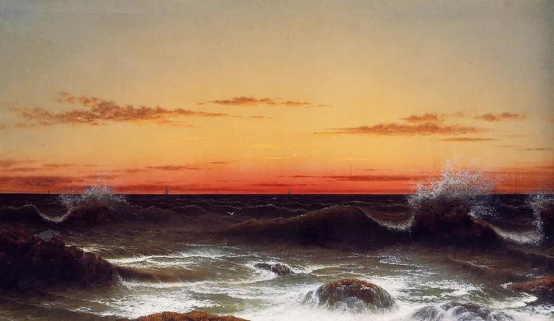 Deniz Manzarası - Gün Batımı - Martin Johnson Heade