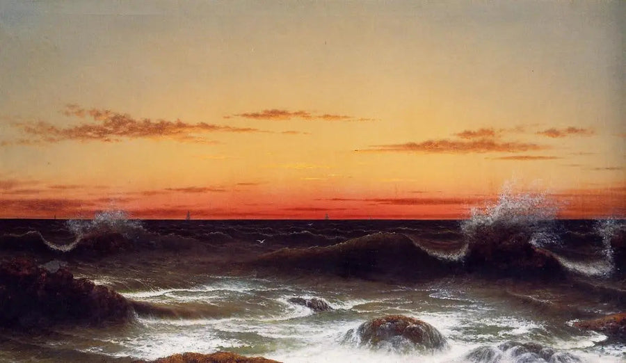 Deniz Manzarası - Gün Batımı - Martin Johnson Heade