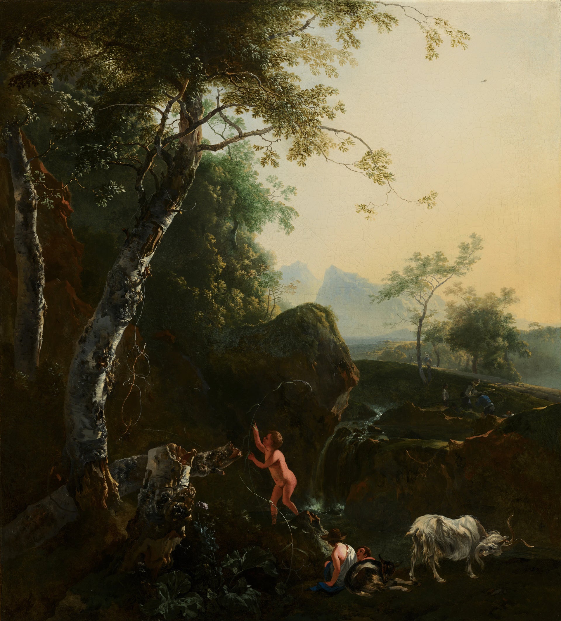 Paysage de montagne avec cascade - Adam Pynacker