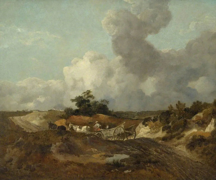 Açık manzara, eğimli yolda kamp arabasıyla - Thomas Gainsborough