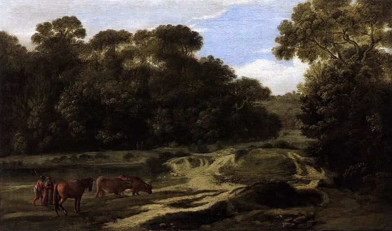 Çoban ve sürü ile pastoral manzara (Orman yolu) - Claude Lorrain