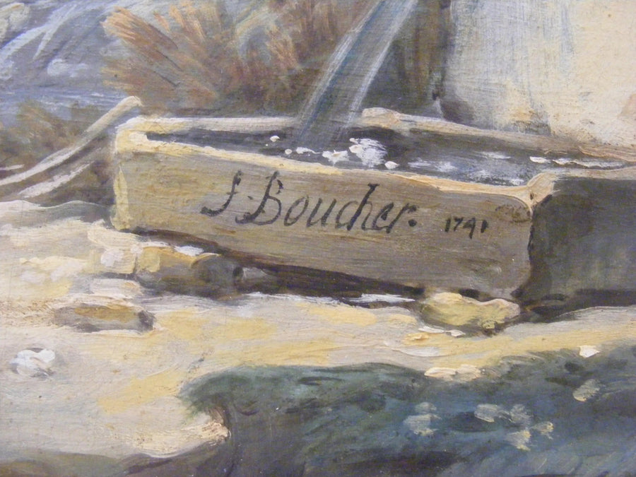 Kırsal Manzara Nehri ile - François Boucher