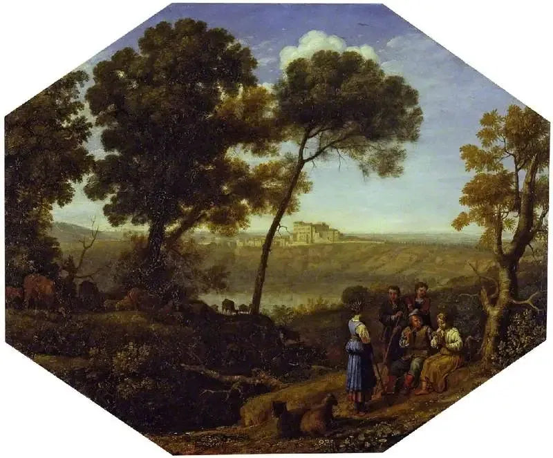 Alban Gölü ve Castel Gandolfo ile Kırsal Manzara - Claude Lorrain