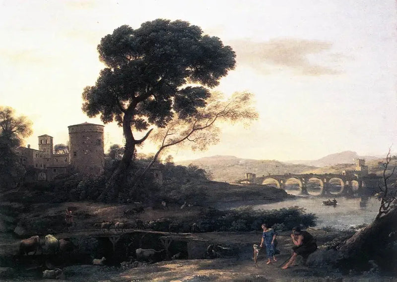 Milvius Köprüsü ile Kırsal Manzara - Claude Lorrain
