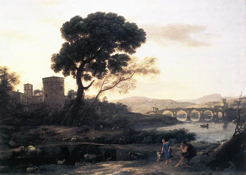 Milvius Köprüsü ile Kırsal Manzara - Claude Lorrain