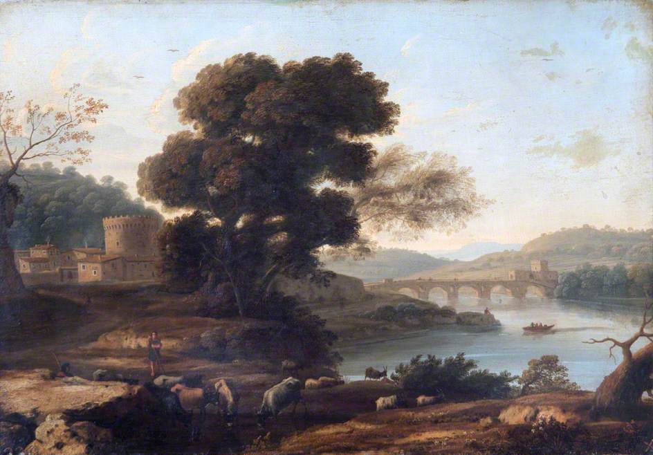 Paysage pastoral avec le Ponte Molle, Rome - Claude Lorrain