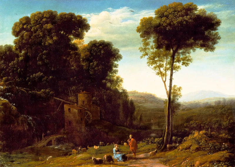 Çiftlik Manzarası ve Bir Değirmen - Claude Lorrain