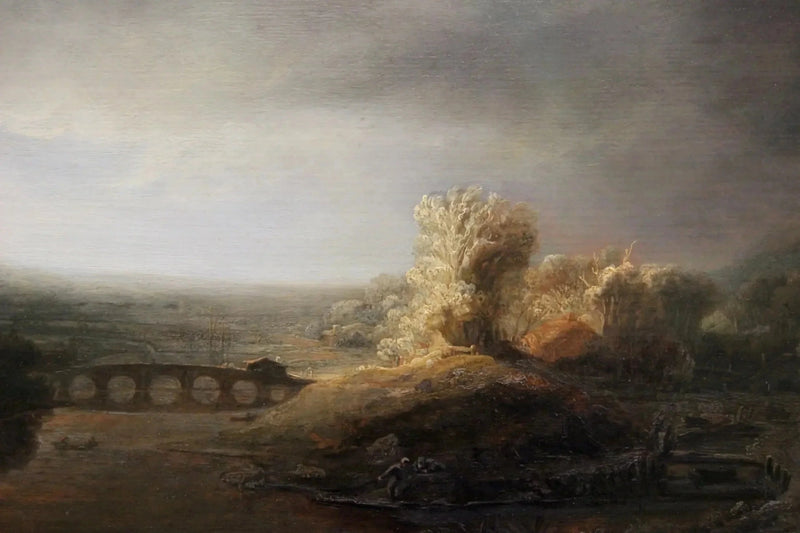 Yedi kemerli köprü manzarası - Rembrandt
