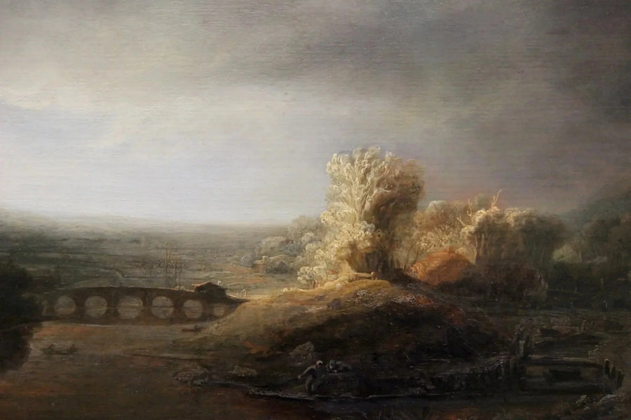 Yedi kemerli köprü manzarası - Rembrandt