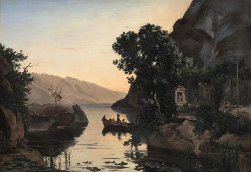 Riva yakınlarındaki Gölü Garde'da Manzara - Jean-Baptiste Camille Corot