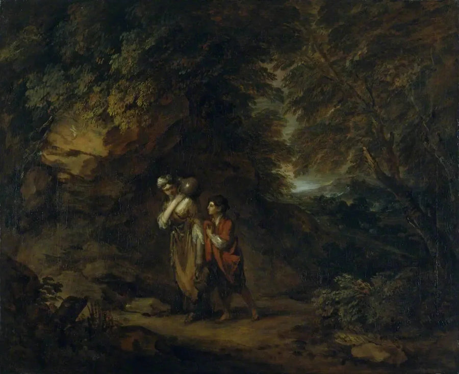 Ağar ve İsmail ile Kaya Manzarası - Thomas Gainsborough