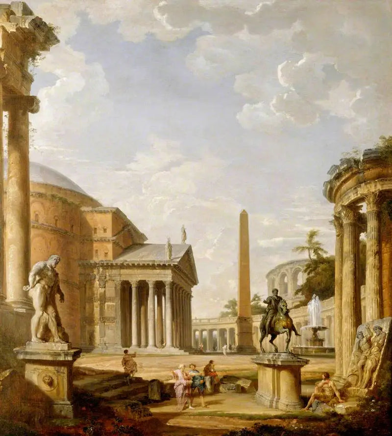 Roma Manzarası ve Panthéon - Giovanni Paolo Panini