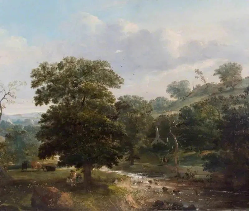 Manzara, figürlerle dere - Thomas Gainsborough