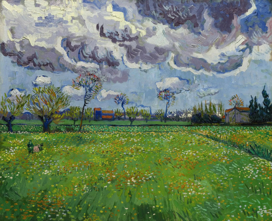Hareketli bir gökyüzü altında manzara - Vincent van Gogh