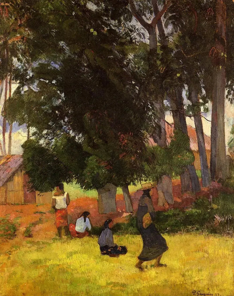 Tahiti Manzarası ile Karakterler - Paul Gauguin