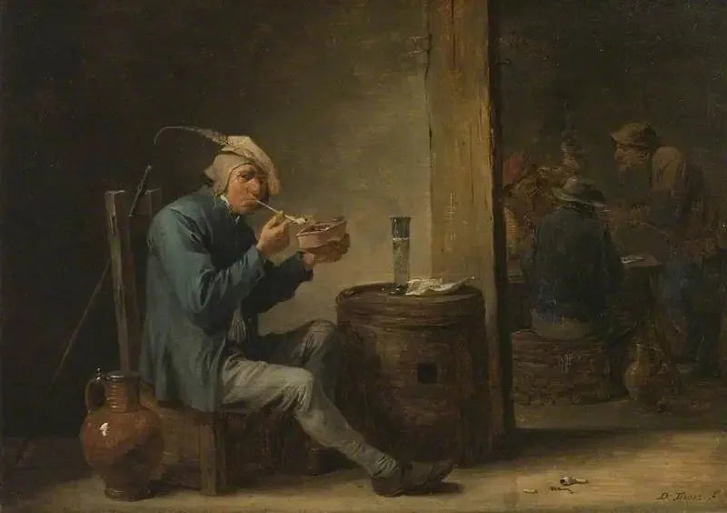 Çiftçi iç mekanda sigara içiyor (Flandra eğlenceleri, İç Mekan) - David Teniers le Jeune