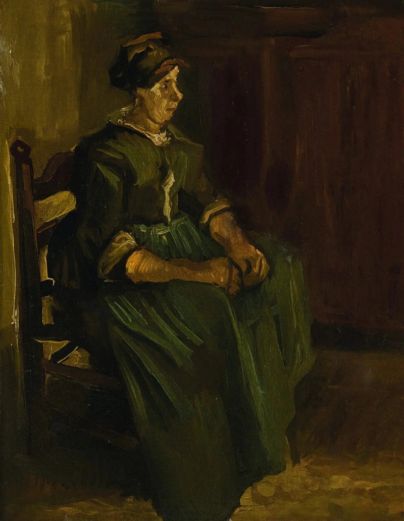 Bir sandalyeye oturmuş köylü kadın - Vincent van Gogh