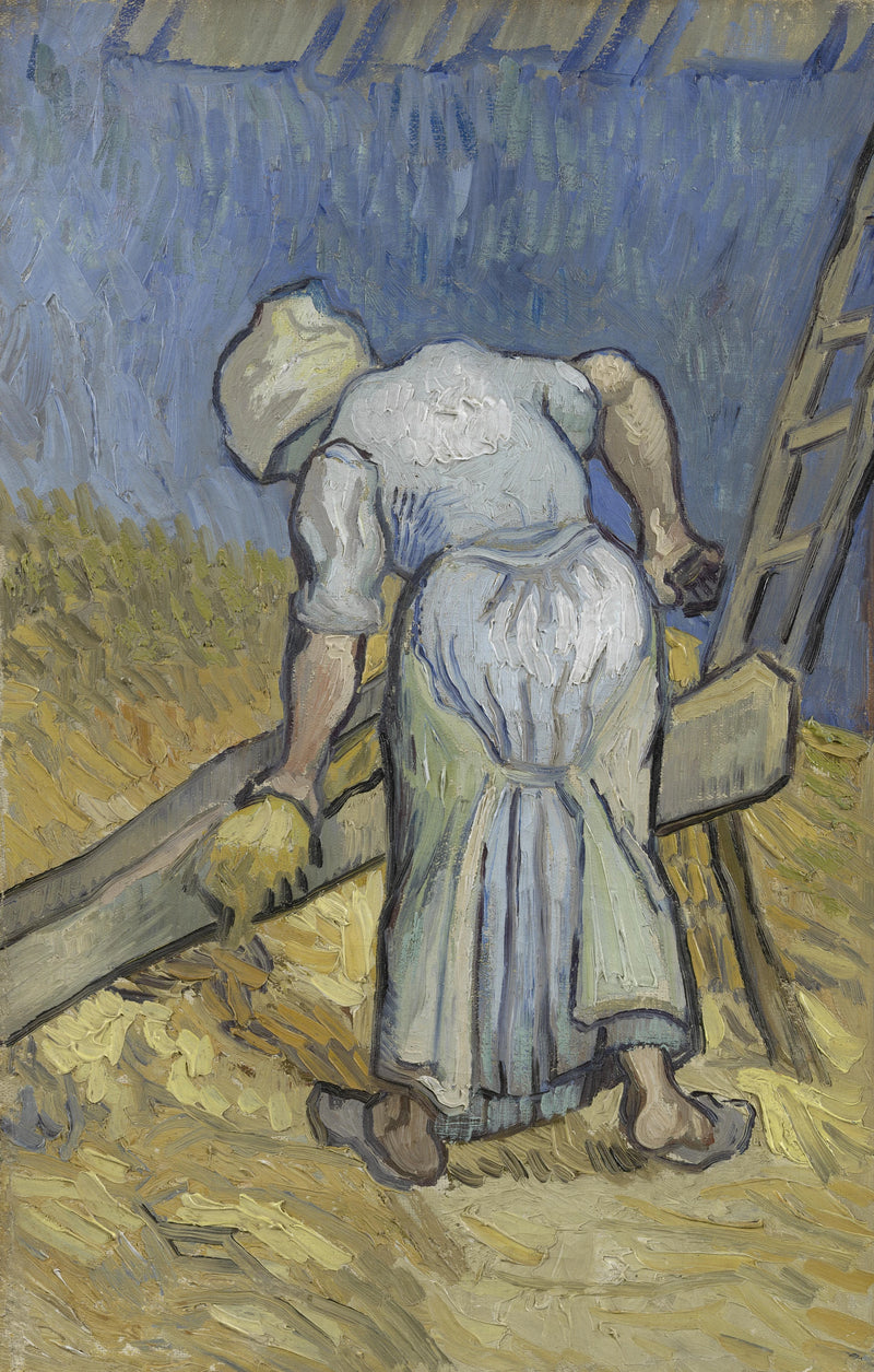 Keten ezmekte olan köylü kadın (mısırdan sonra) - Vincent van Gogh