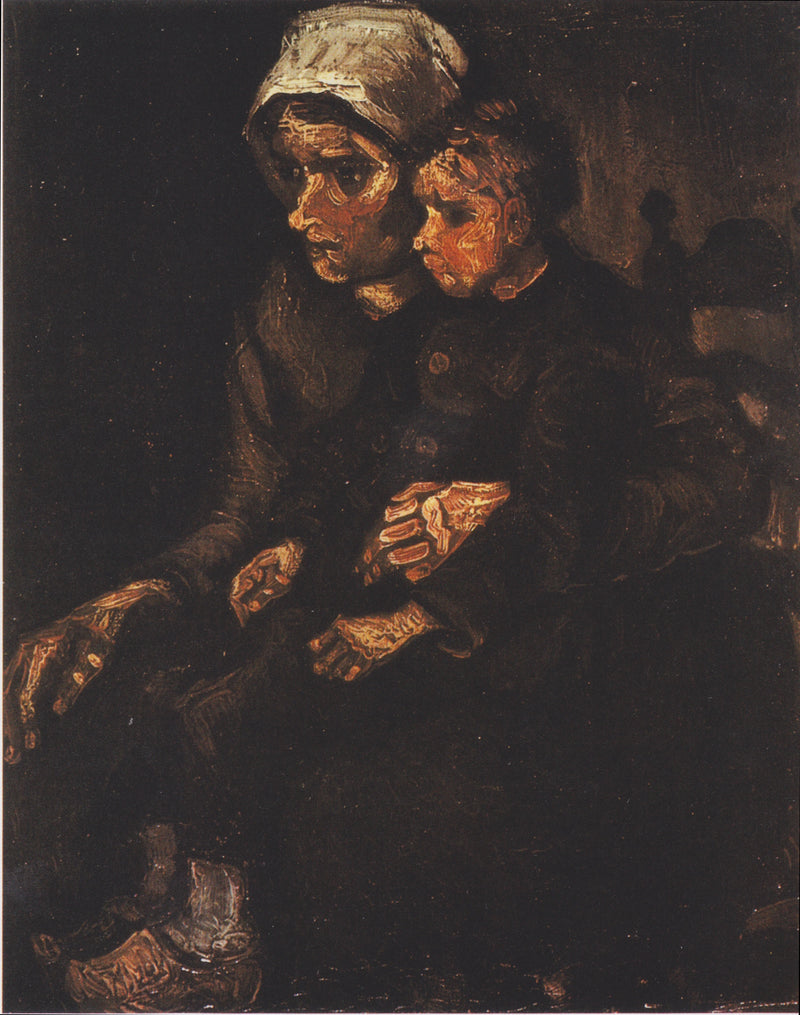 Dizlerinde bir çocukla köylü kadın - Vincent van Gogh
