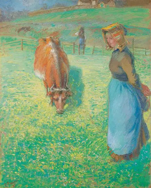 İnek bakan köylü, Osny - Camille Pissarro